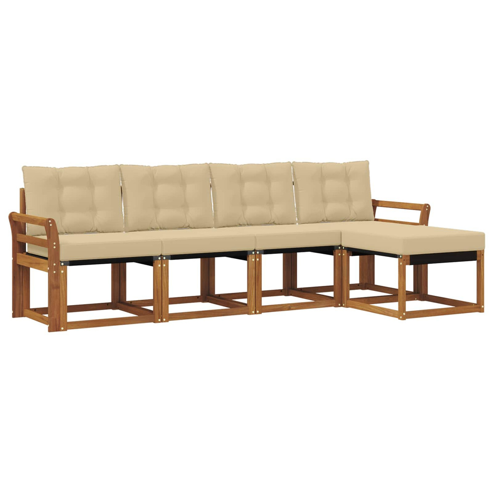 Ensemble de canapés d'extérieur 5 pcs naturel et beige