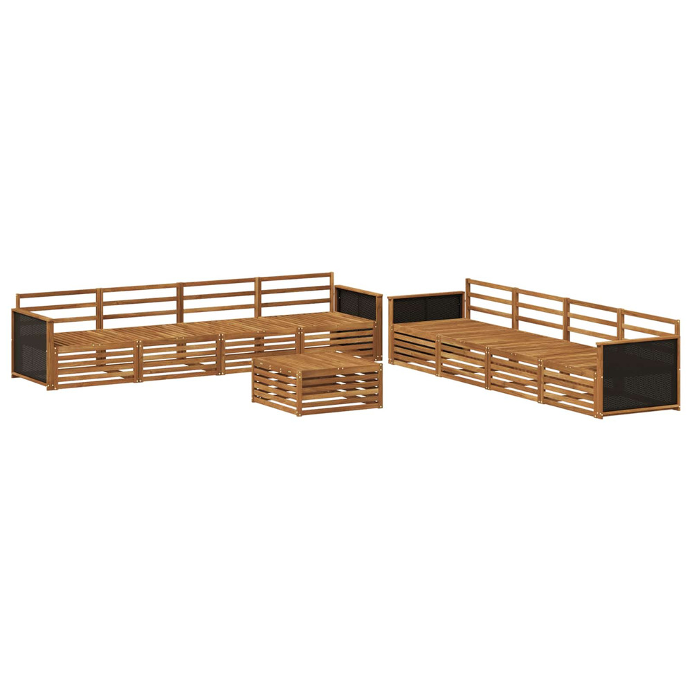 Ensemble de canapés d'extérieur 9 pcs naturel