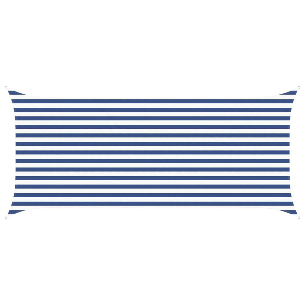 Voile d'ombre bleu et blanc 2 x 4,5 m 100 % polyester oxford