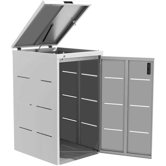 Abri poubelle en acier cestino gris clair