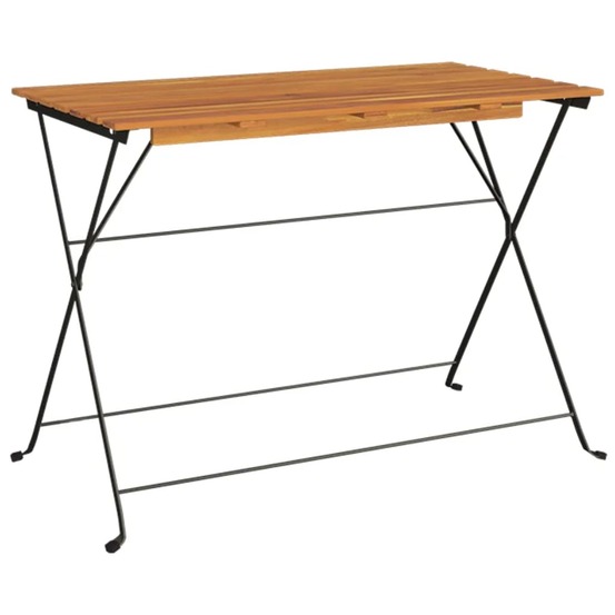 Table de bistro pliante 100x54x71cm bois acacia solide et acier