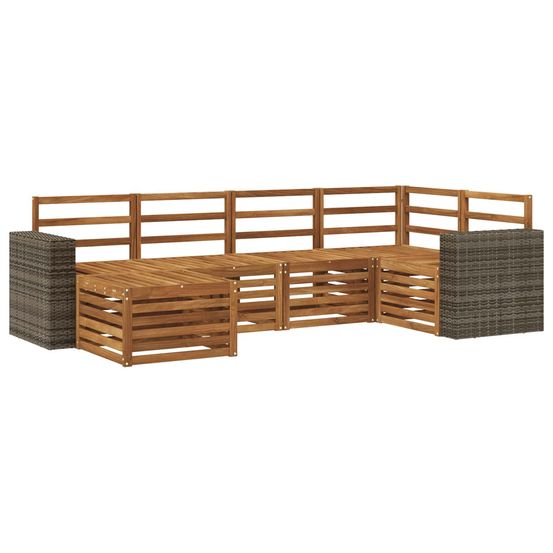 Ensemble de canapés d'extérieur 6 pc naturel polyester
