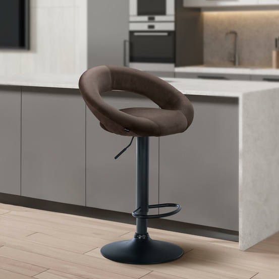 Tabouret de bar olinda velours noir
