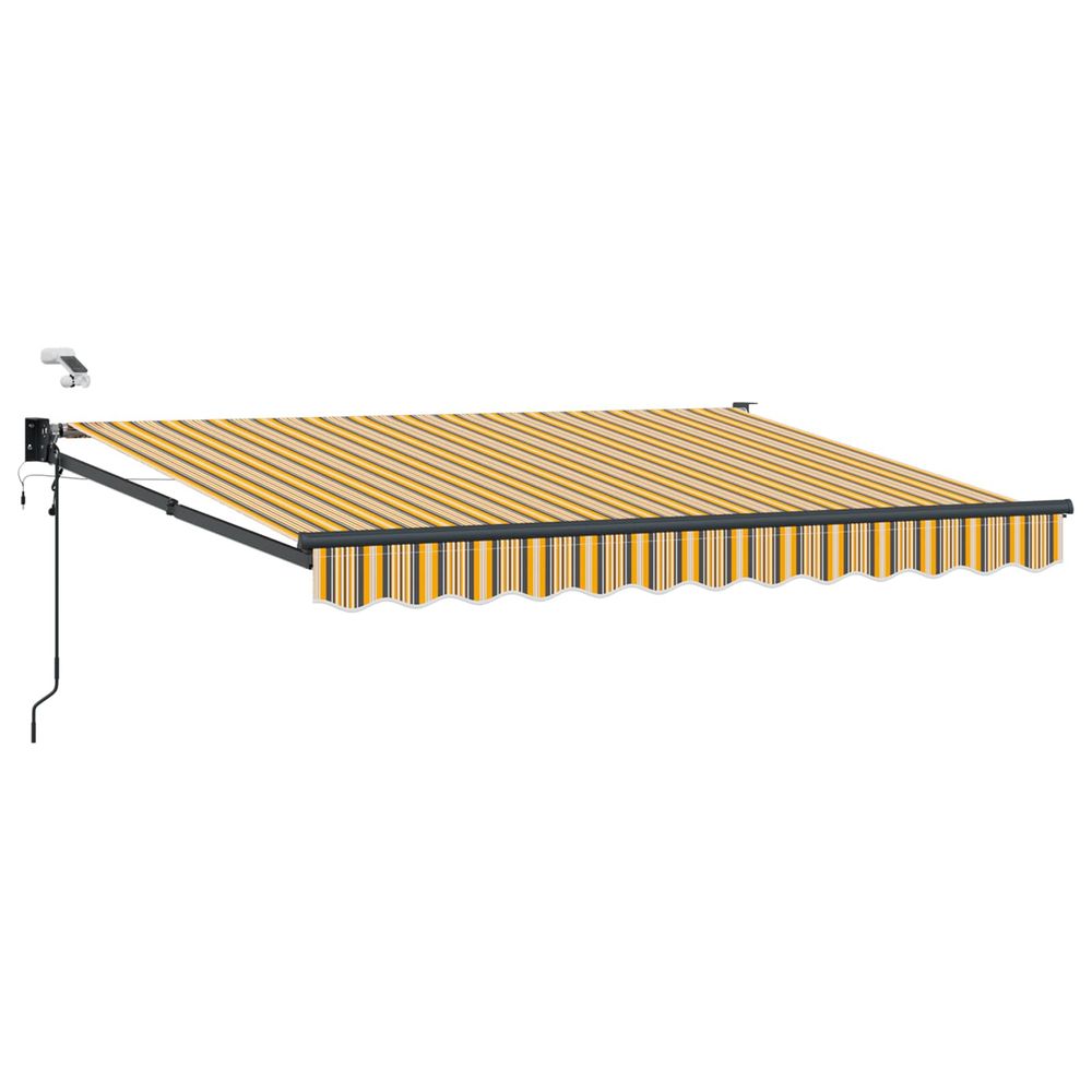 Auvent rétractable électrique jaune et gris 2,5 x 2 m