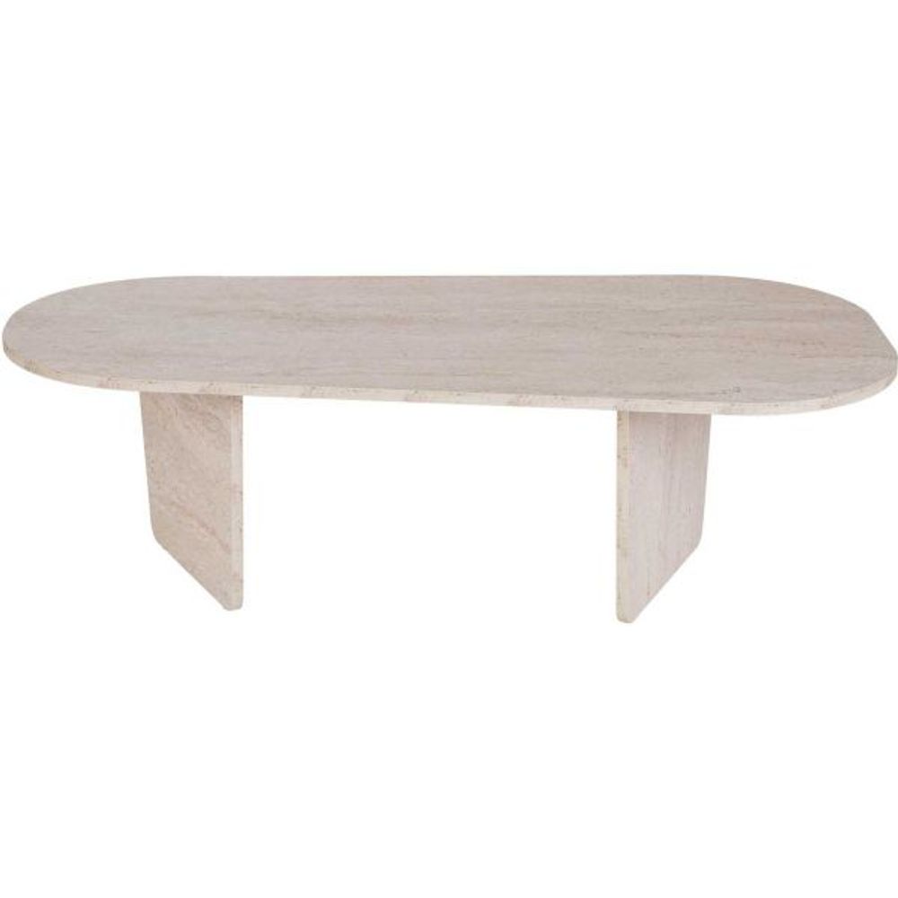 Table basse ovale en aggloméré ovalis travertine