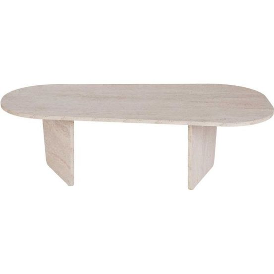 Table basse ovale en aggloméré ovalis travertine
