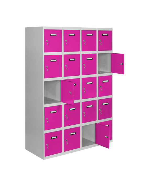 Casier-armoire simonlocker desm. 5 portes 4/20 400 (1600) gr/rs gris/rose 1800x1600x500 - simonrack