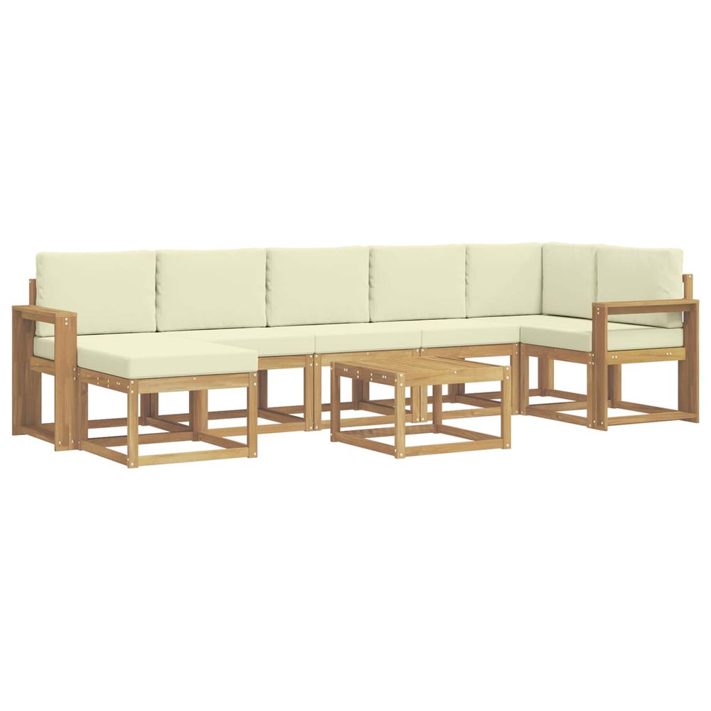 Ensemble de canapés d'extérieur 8 pc blanc et crème polyester