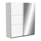 Armoire 2 portes coulissantes avec miroir - ghost - blanc - 178,1 x 59,9 x 203 cm - demeyere