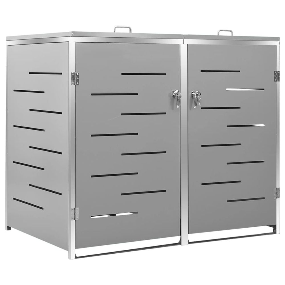 Abri pour deux poubelles 138x77,5x115 cm inox
