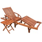 Chaise longue avec table bois d'acacia solide