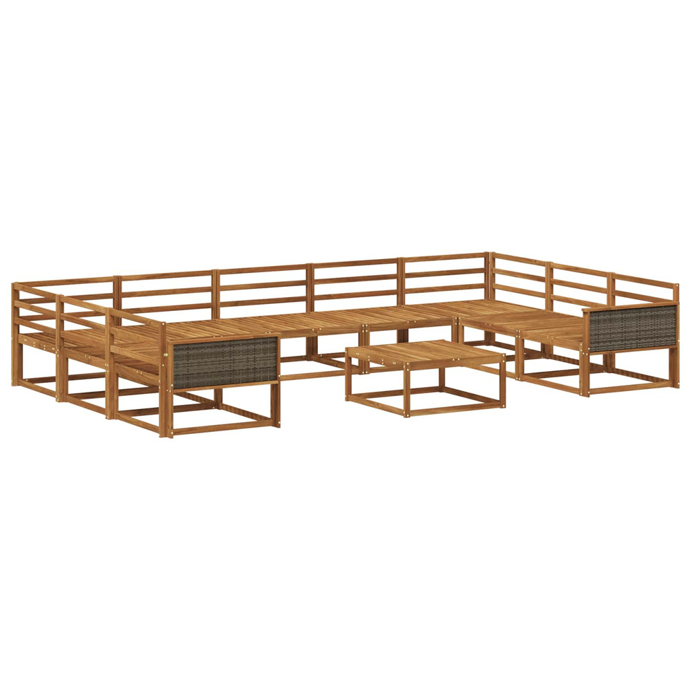 Ensemble de canapés d'extérieur 10 pcs naturel