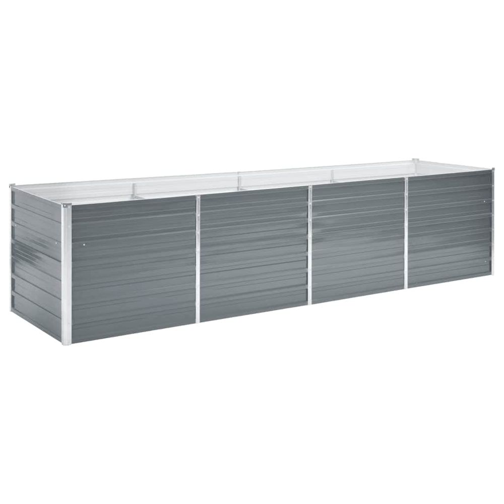 Lit surélevé de jardin acier galvanisé 320x80x77 cm gris