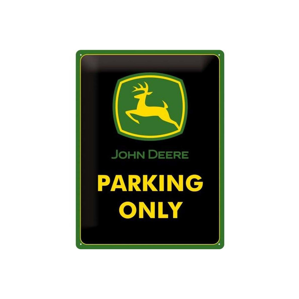Plaque décorative en métal en relief 40 x 30 cm john deere parking only