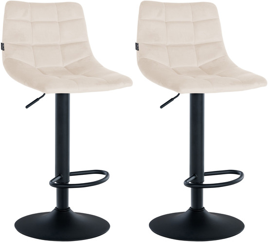 Lot de 2 tabourets de bar jerry velours noir