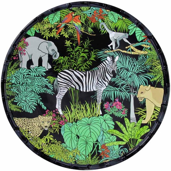 Plat de service rond en mélamine- 35,5 cm - jungle