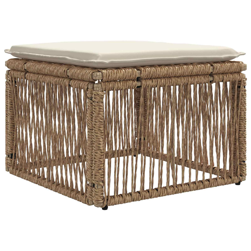Tabouret beige polyrotin