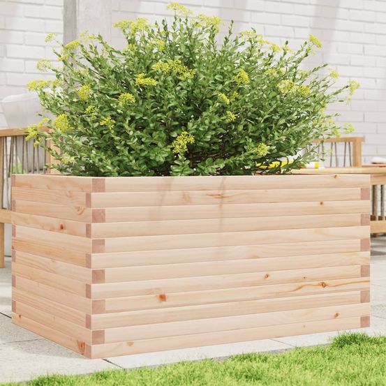 Carré potager 90x60cm en bois de pin massif naturel pour jardin et potager