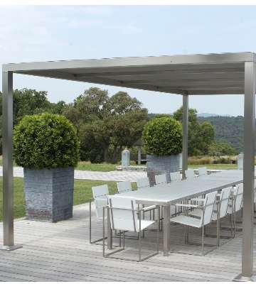 Pergola de jardin design 4x3m Pergola en Aluminium blanc Tonnelle Alu -  Ciel & terre