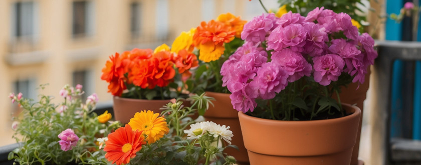 Plante en pot en pleine floraison