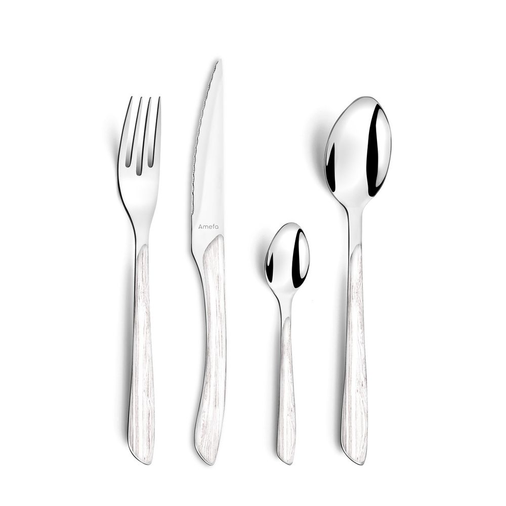 Eclat nature - ménagère 24 pièces bois blanc