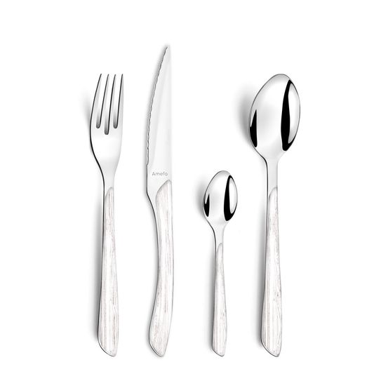 Eclat nature - ménagère 24 pièces bois blanc