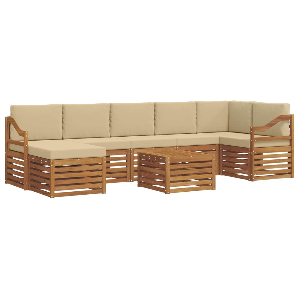 Ensembles de canapés avec coussin 8 pcs naturel et beige
