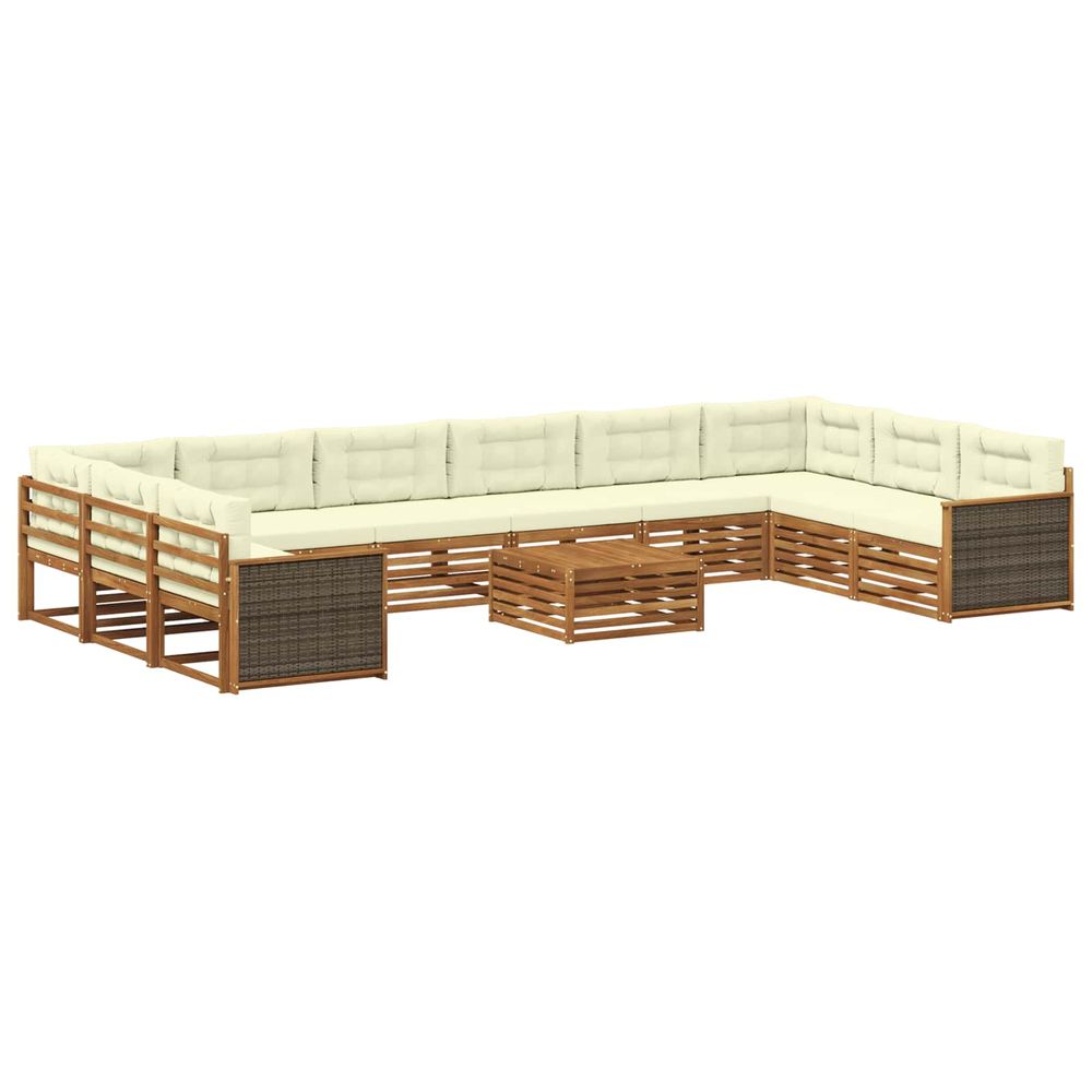 Ensembles de canapés 11 pc bois d'acacia massif
