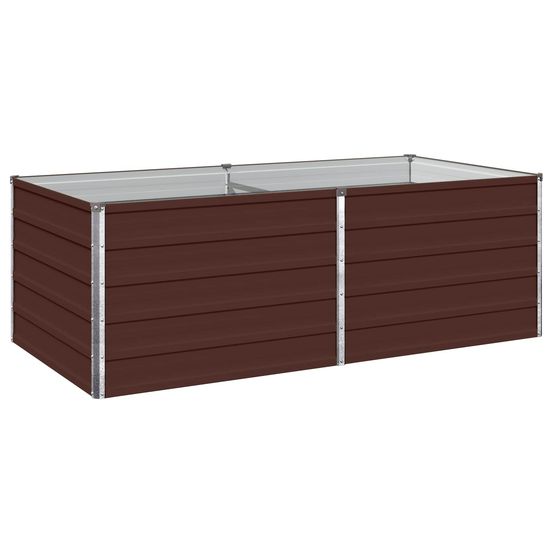 Jardin surélevé marron 160 x 80 x 55 cm acier laminé à froid