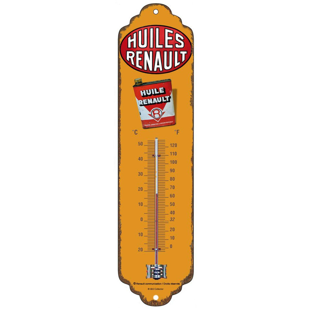 Thermomètre en métal pub 28 x 6. 5 cm huiles renault
