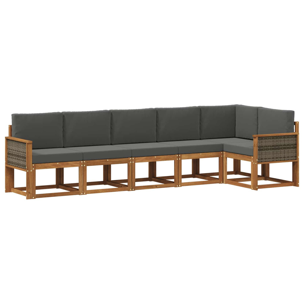 Ensemble de canapés d'extérieur 6 pcs naturel et anthracite
