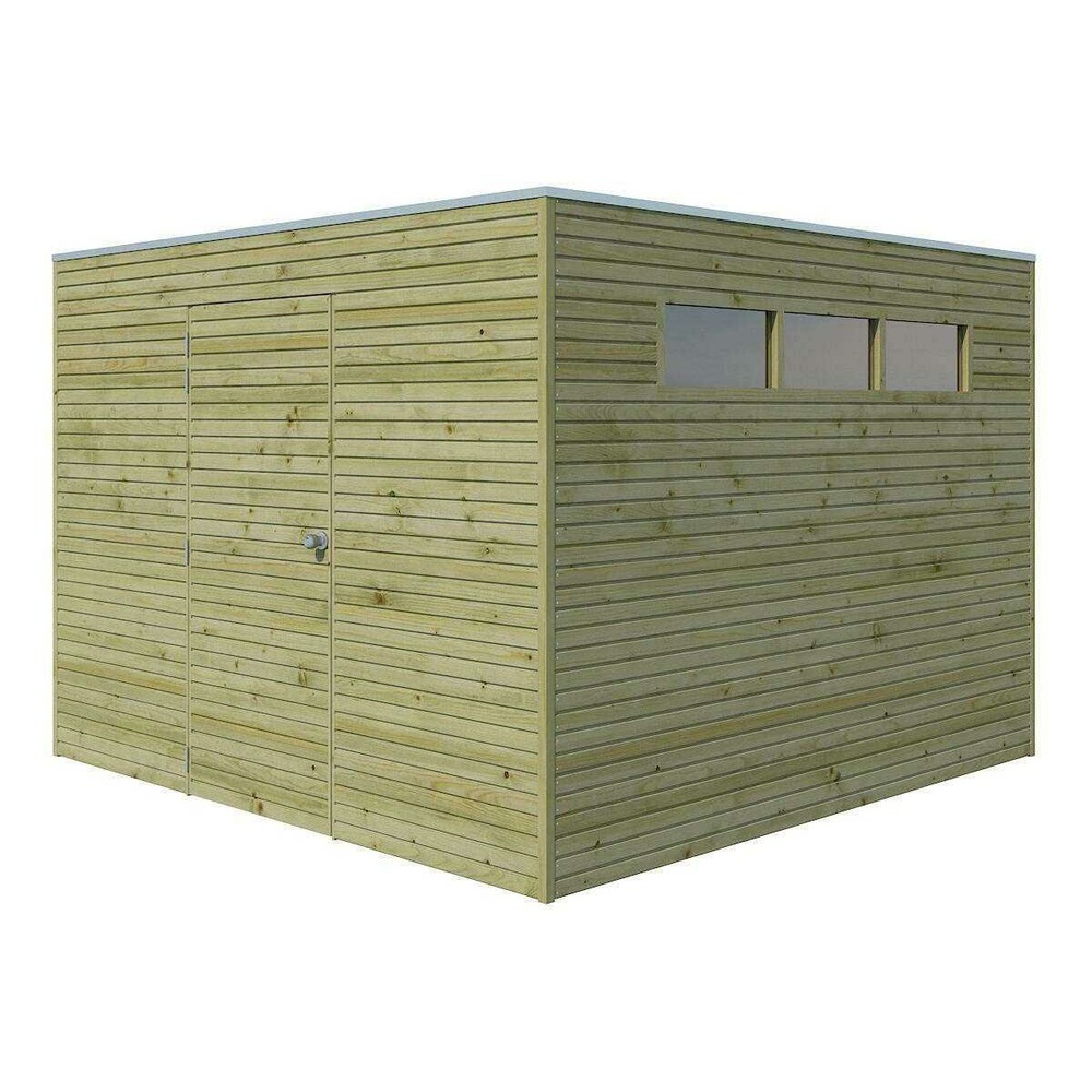 Abri de jardin traité 300 x 300 cm qube abri avec plancher