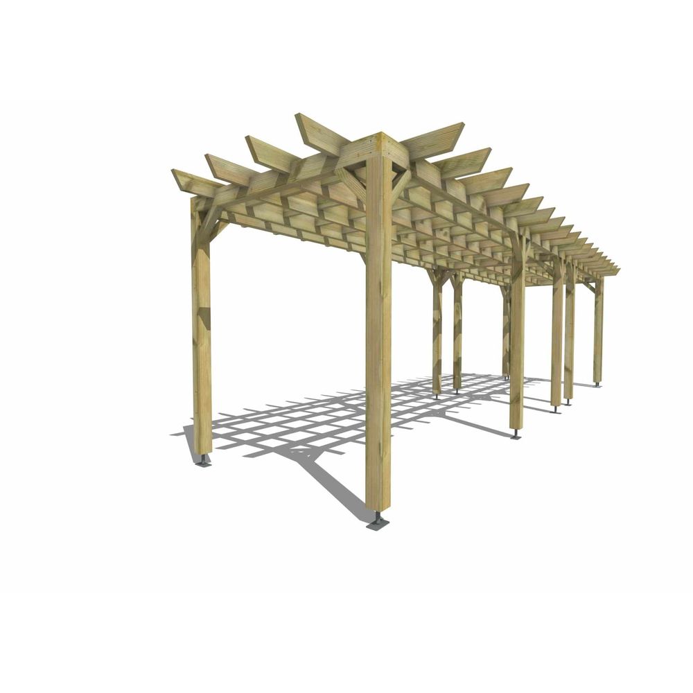 Pergola bois • 9m x 2m • indépendante • style retro • livraison comprise