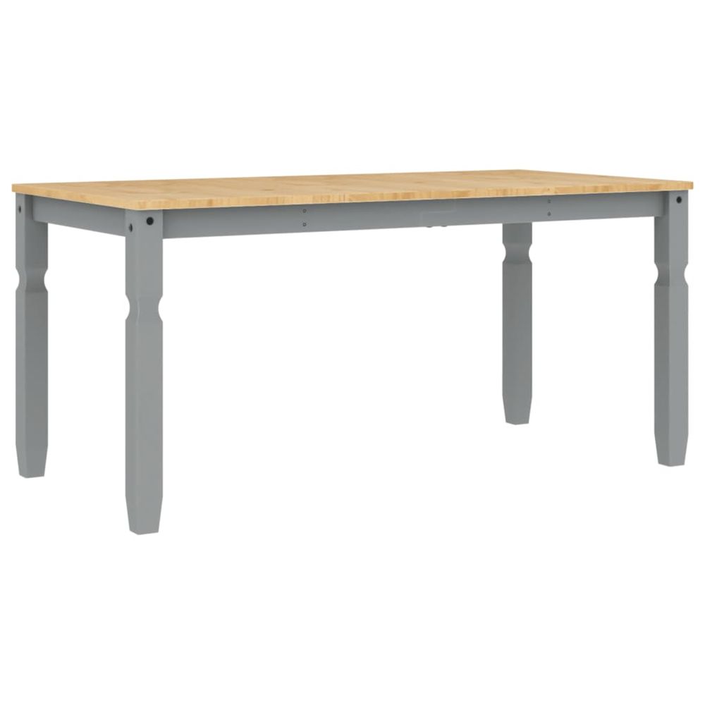 Table à manger corona gris 160x80x75 cm bois massif de pin