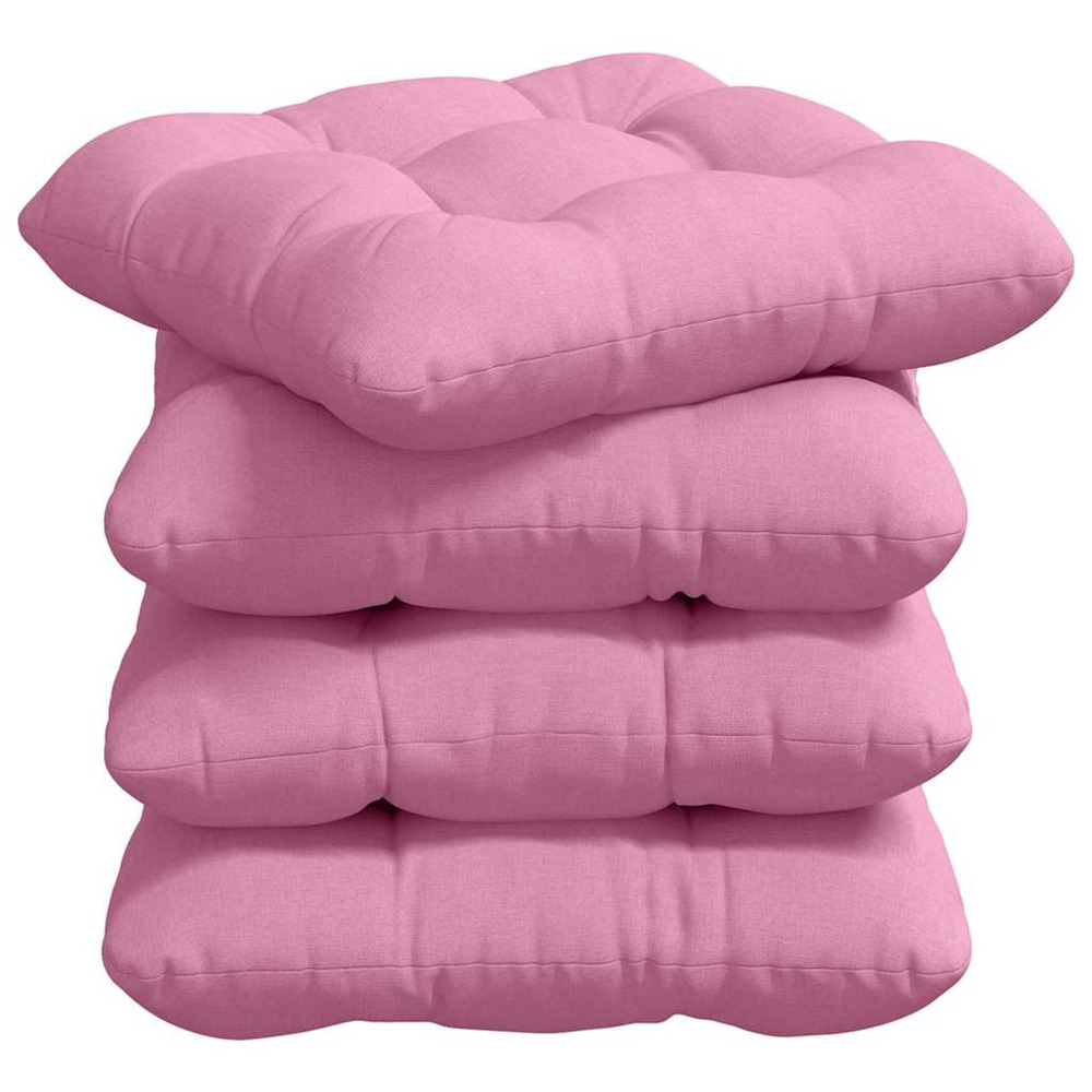 Coussins de siège 4 pcs rose 40 x 40 x 12 cm tissu