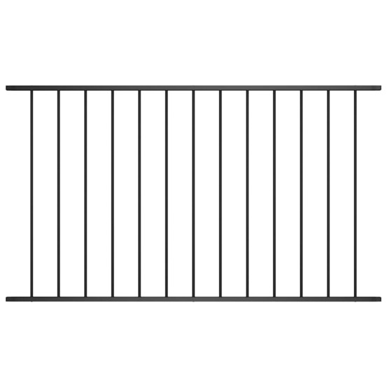Panneau de clôture en acier thermolaqué 1,63 x 1,25 m noir