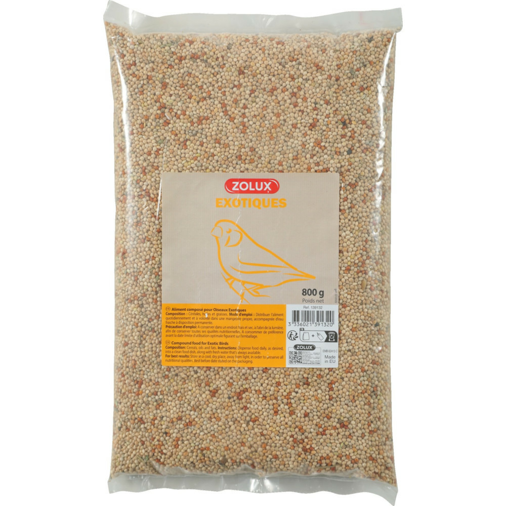 Graines oiseaux exotiques 800 g pour oiseaux