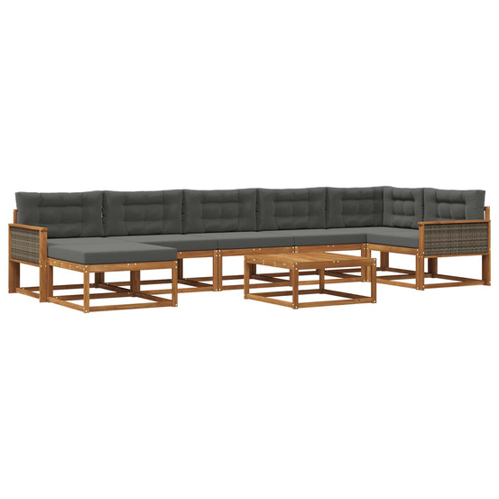 Ensemble de canapés d'extérieur 8 pcs naturel et anthracite