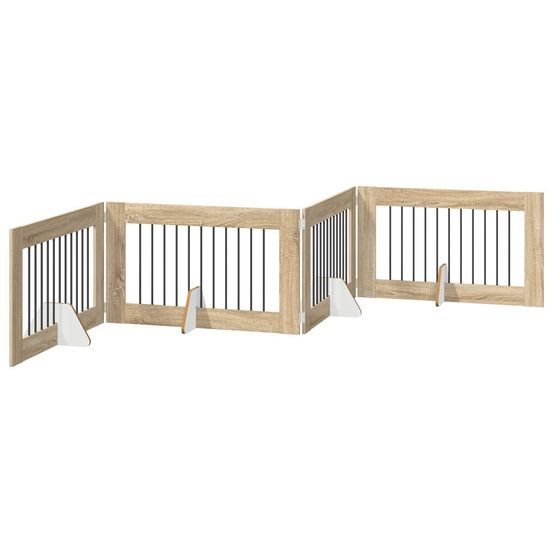 Porte de chien pliable avec supports 4 pc chêne sonoma 401 cm