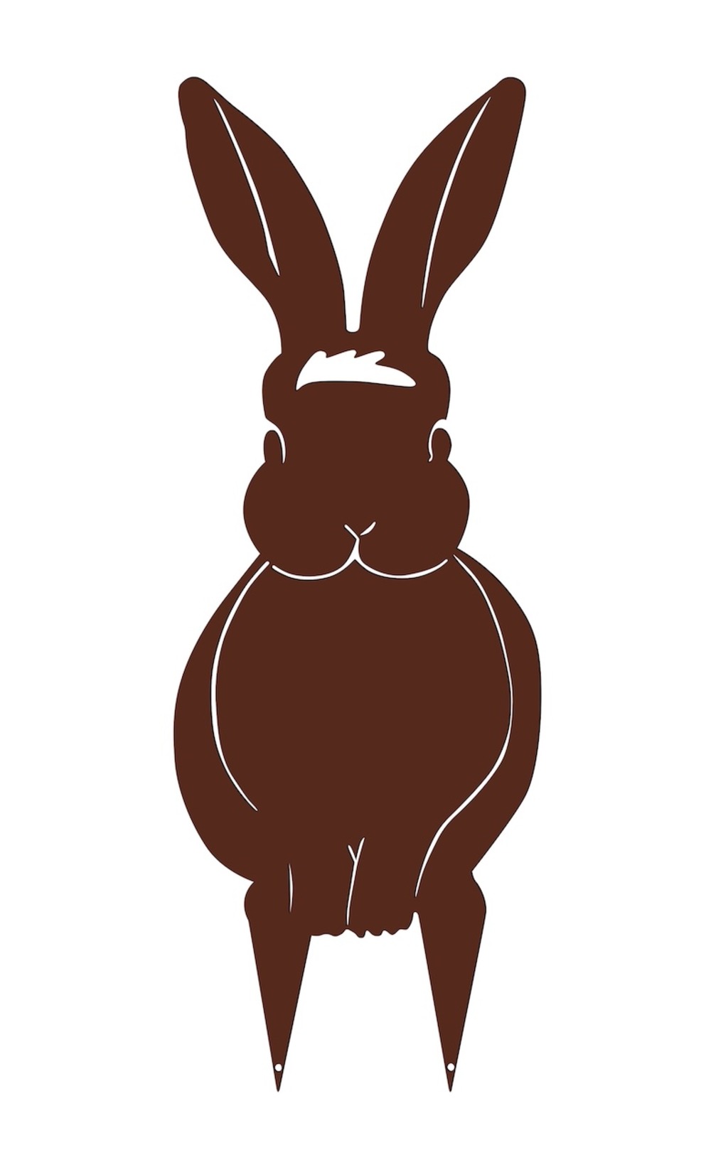 Figurine à piquer en forme de lapin - 17x43,5cm - fer vieilli