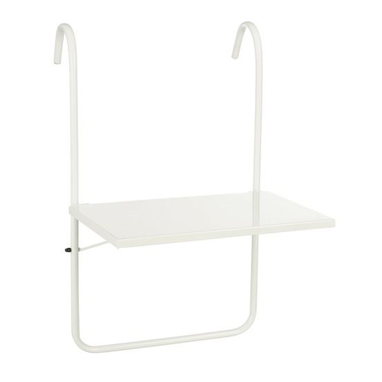 Mica decorations seatle table balcon – salon de jardin extérieur – métal – 57,5 x 38 cm – blanc