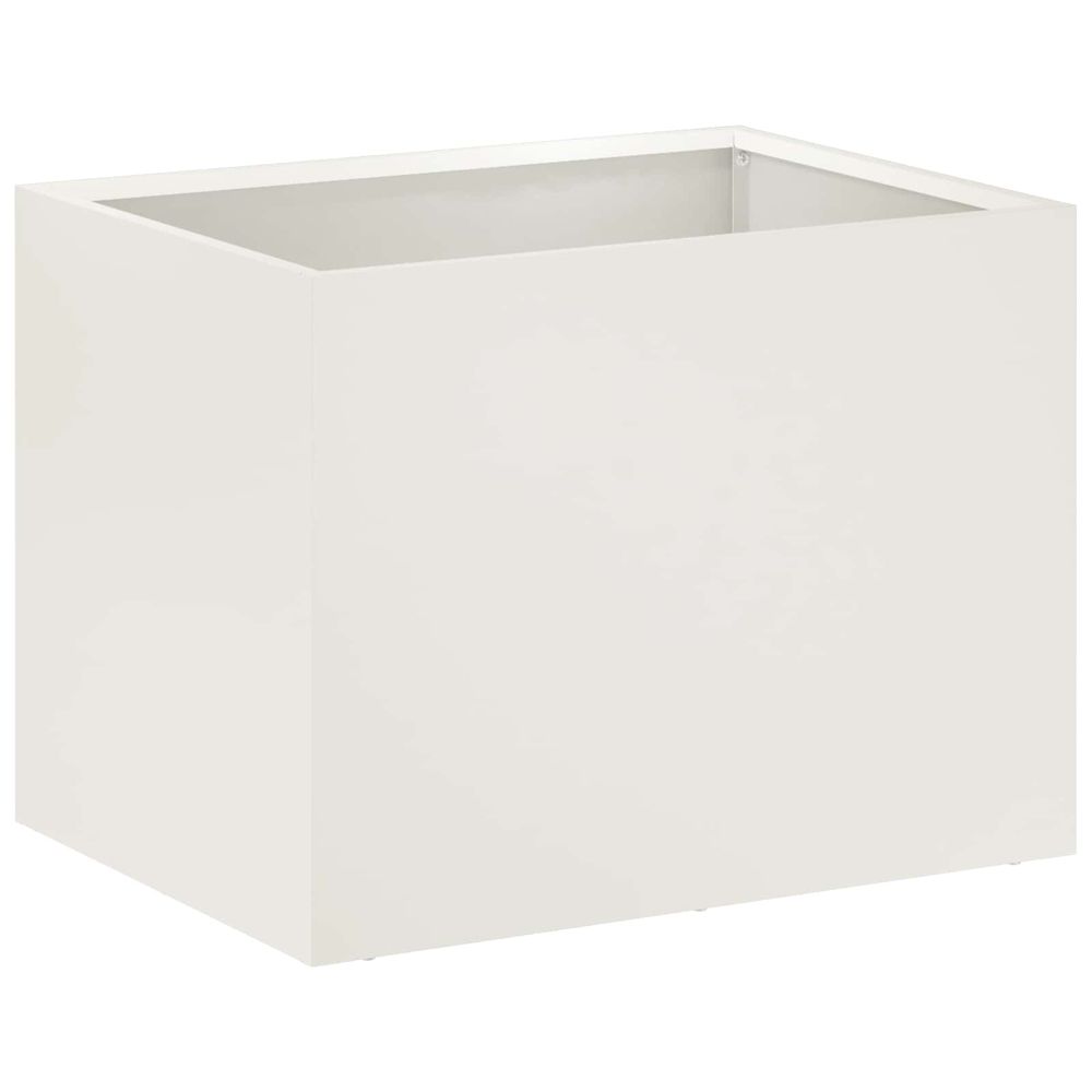 Cache-pot de jardin blanc 40 x 30 x 30 cm acier laminé à froid
