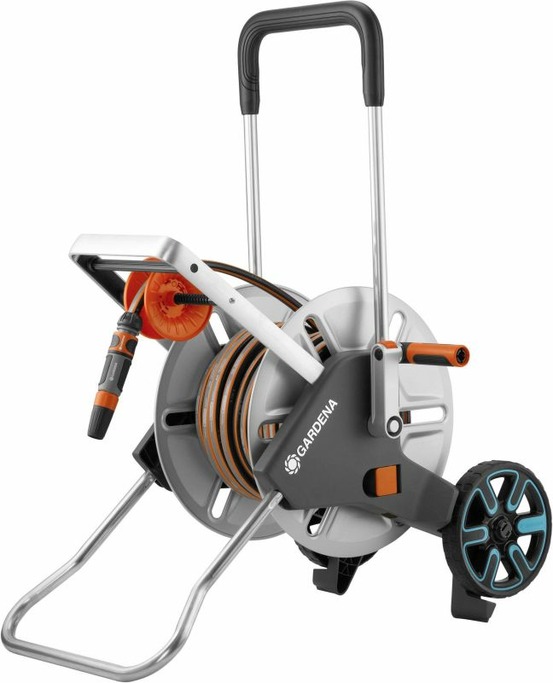 Dévidoir de tuyau de jardin sur roues aquaroll m easy metall set 18547-20 13 mm 1/2 pouces 25 m argent 1 pc(s)