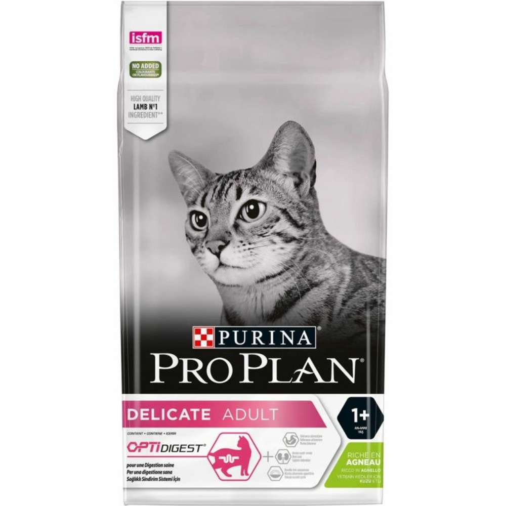Croquettes chat delicate adult avec optidigest agneau - purina proplan 3 kg