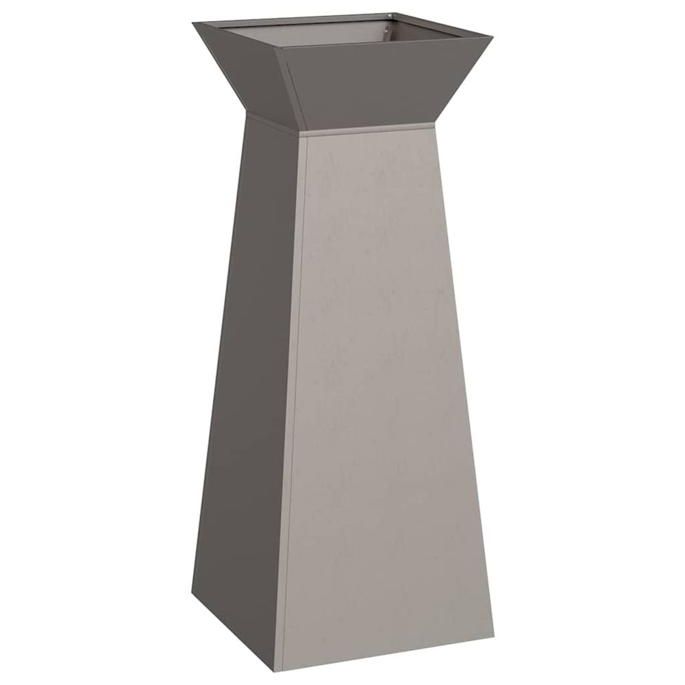 Jardinière d'extérieur à pilier 2 pc rouillé 40 x 40 x 100 cm acier patiné