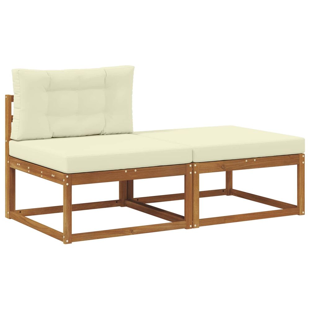 Unité de canapé sectionnel 2 pc 2 place bois d'acacia massif