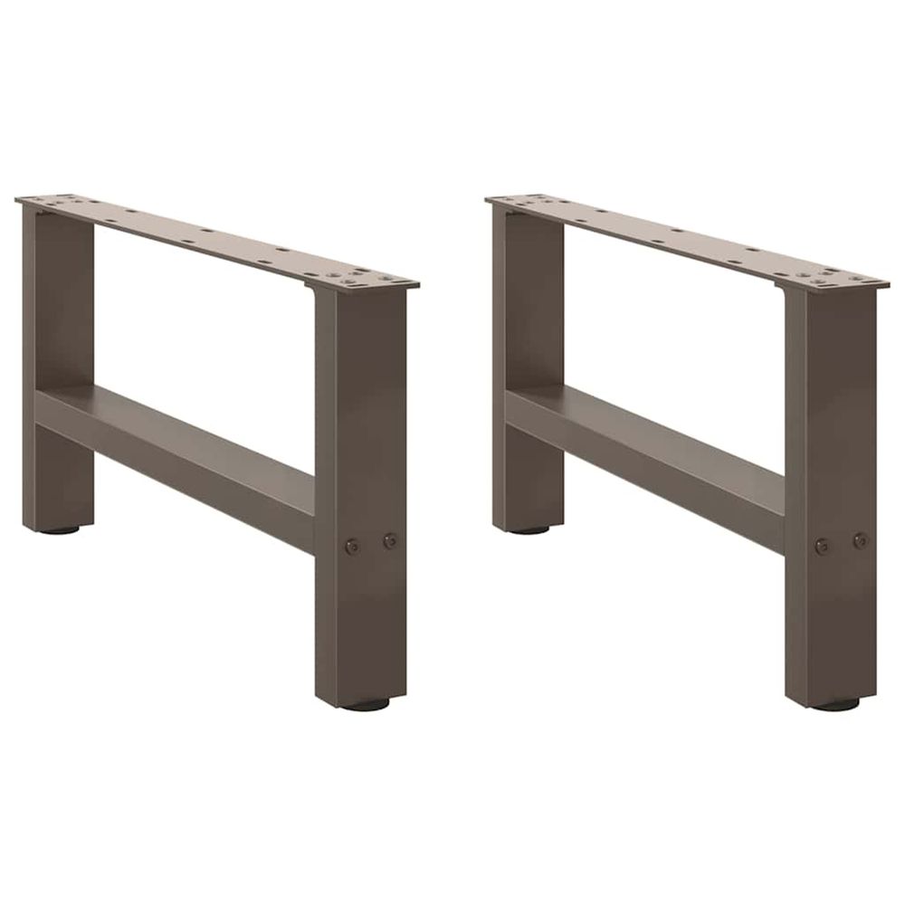 Pieds de table basse en acier naturel 2 pièces 60 x (30-31) cm acier