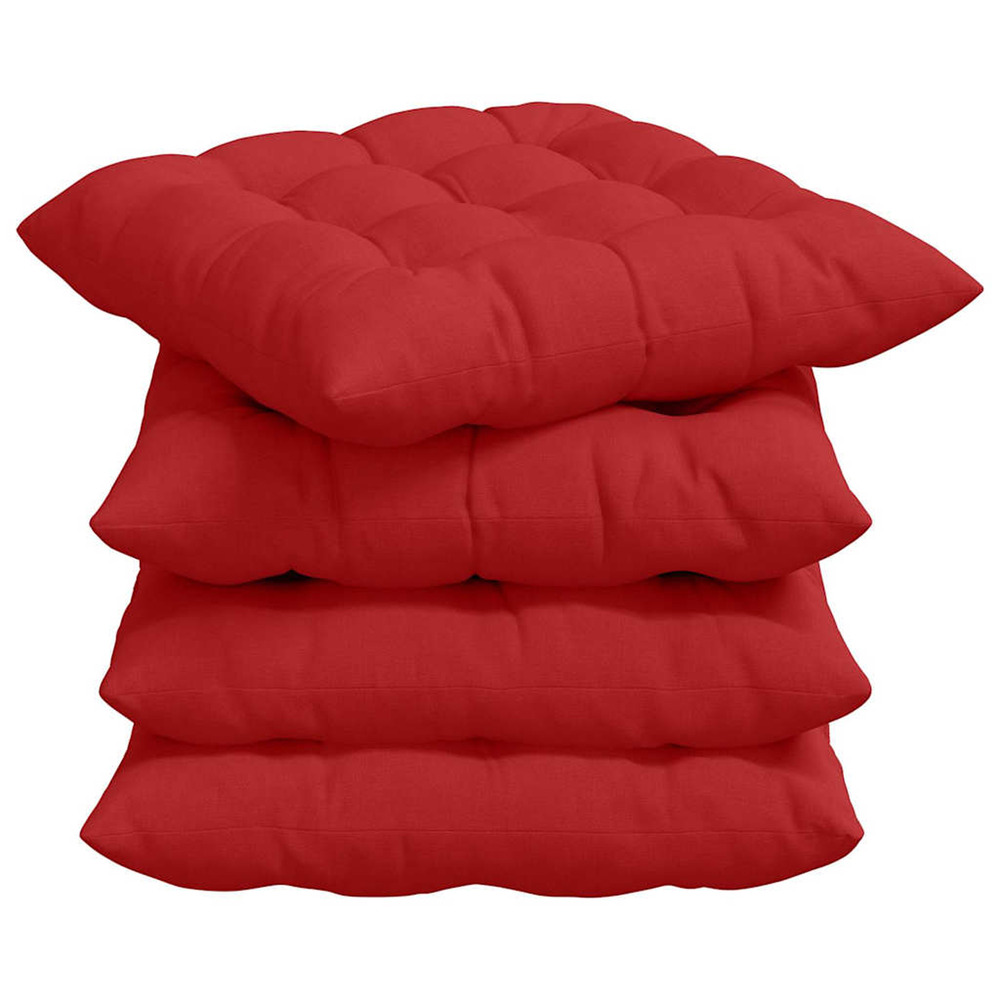 Coussins de siège 2 pcs rouge 40 x 40 x 6 cm tissu