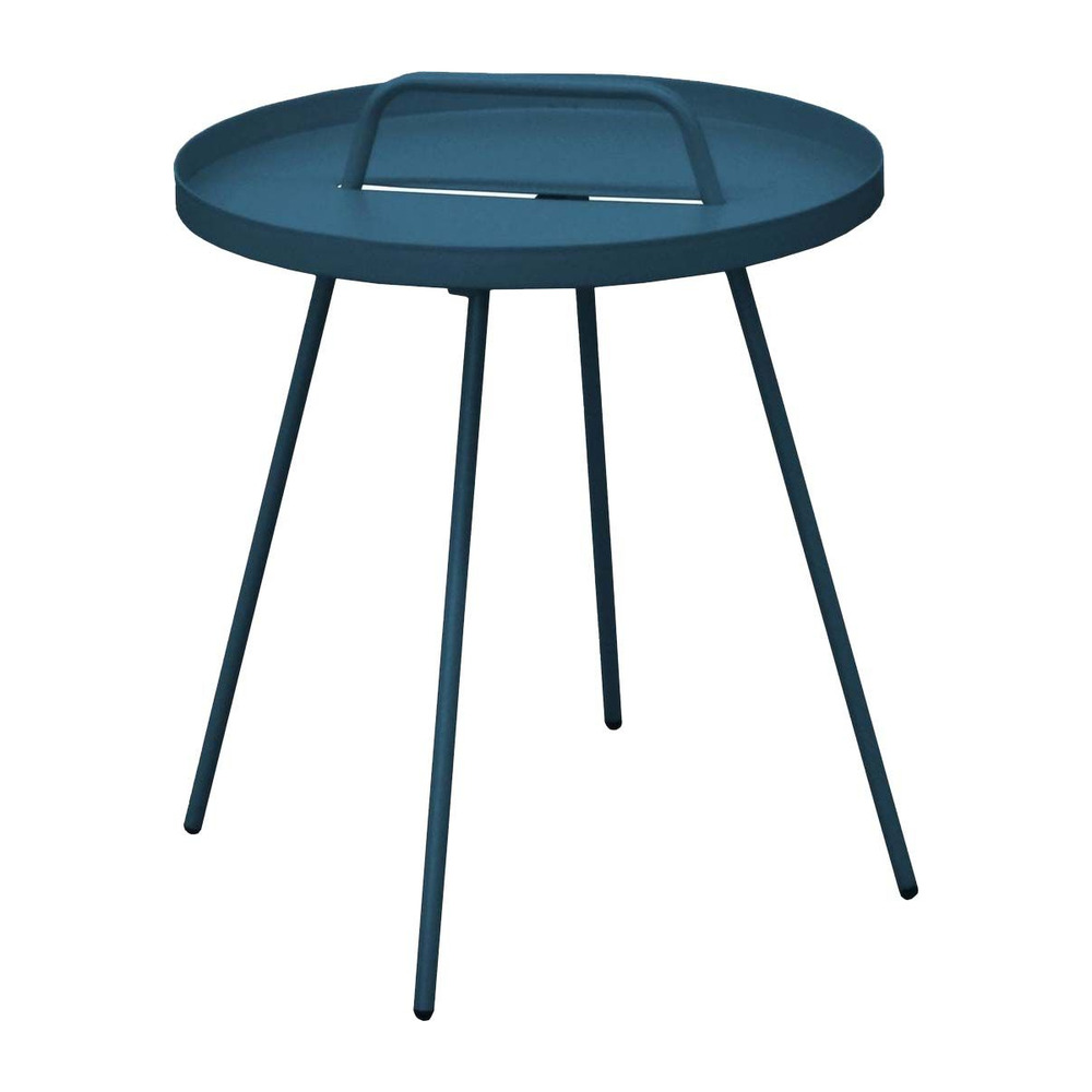 Table basse en acier flower 44 cm bleu