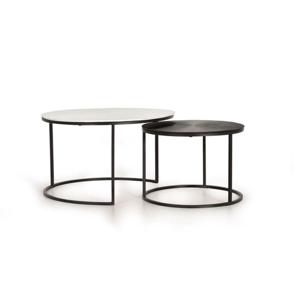 Lot de 2 tables basses bronze bronze noir - décoration d'autrefois
